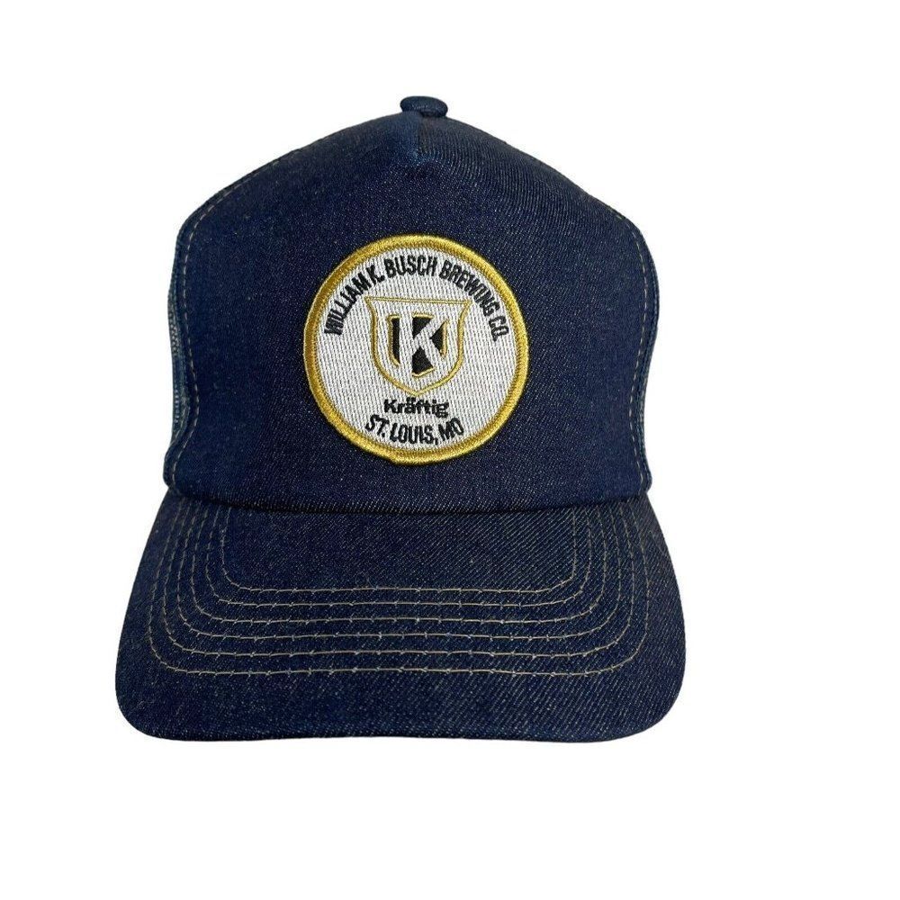 Vintage Blue William K. Busch Brewing Co Kraftig SnapBack Mesh Back Trcuker Hat